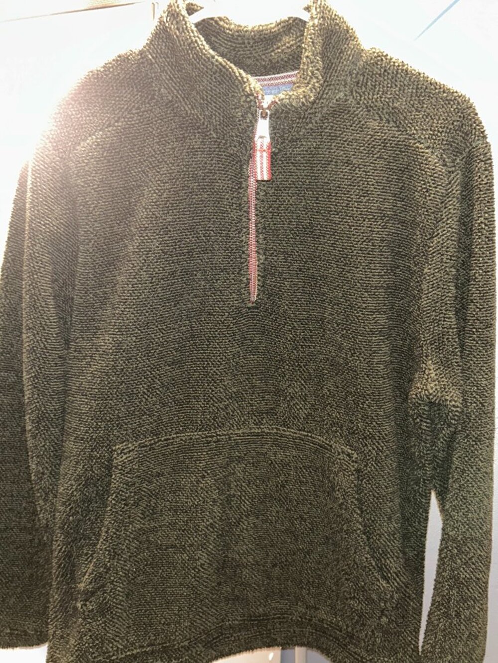 Tellurude Mens Green Quarter Zip Fleece Size S